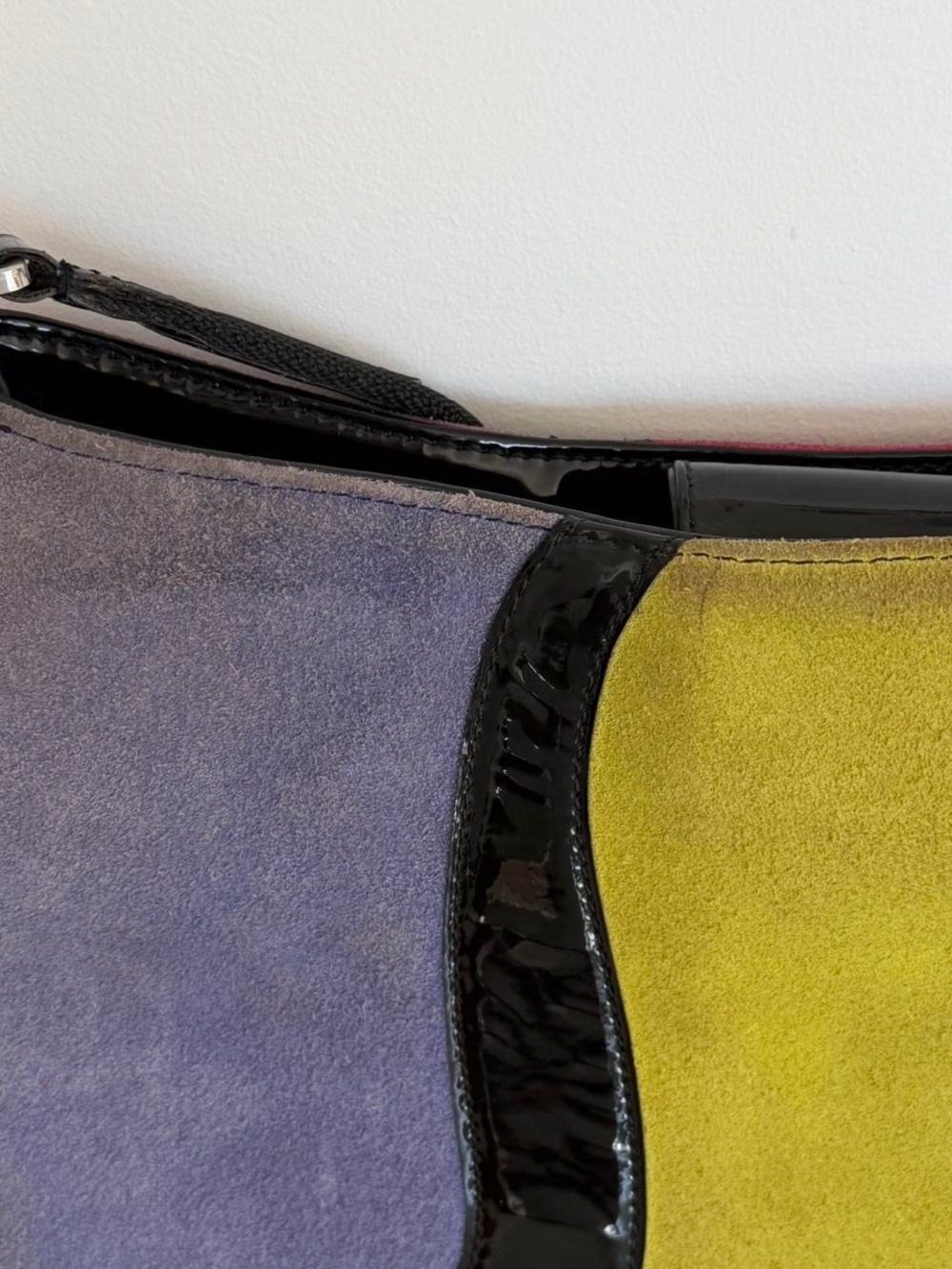Colorblock Suede Shoulder Bag - Picture 6 of 8
